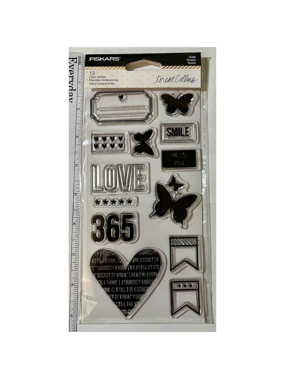 Fiskars Teresa Collins Everyday Clear Stamps Set - 13 Pieces